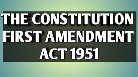 The Constitution First Amendment Act Supremecourtjudgements Youtube