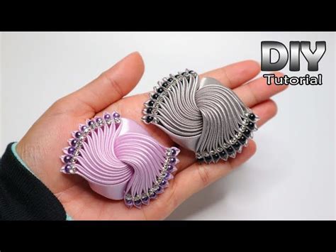 DIY Tutorial Kanzashi Galaxy Satin Ribbon Elegant Brooch Gurita