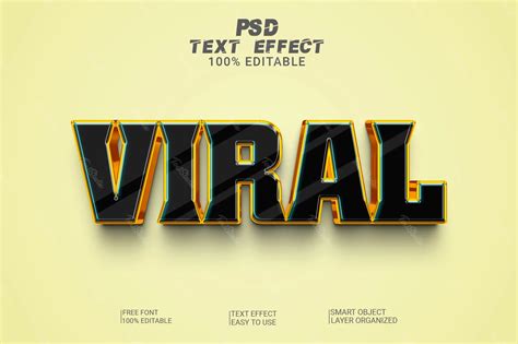 Viral Black 3d Font Style Effect Photoshop Premium Psd File