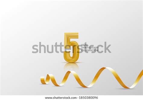 5 Year Anniversary Banner Template Illustration Stock Vector Royalty