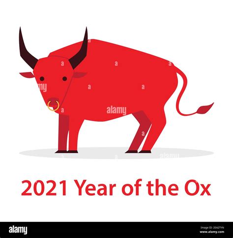 Chinese Zodiac Ox Animal Vector Design Ox Cow Chinese New Year