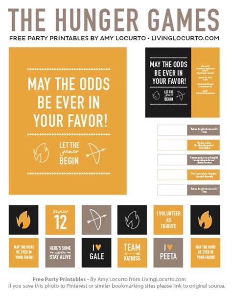 The Hunger Games Party Free Printables