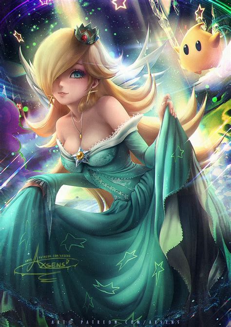 Princess Rosalina Super Mario Galaxy Fan Art [artist Axsens] Other Games Waifu Clan [anime