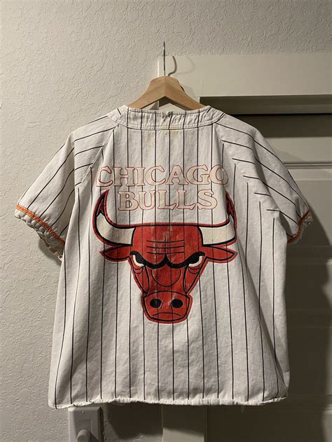 Vintage Vintage Chicago Bulls Pinstripe Baseball Jersey Grailed