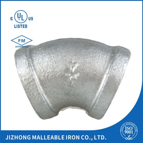 Ul Fm Malleable Iron Pipe Fitting 45 Degree Elbow 100mm China Malleable Iron Pipe Fitting And