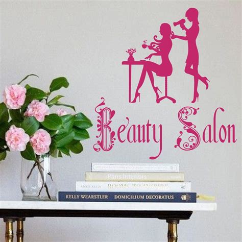 Wall Decal Beauty Salon Sign Murals Hairdresser Hairstyle Etsy