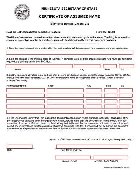 Fillable Online Certificate Of Assumed Name Registrationpdf Fax Email