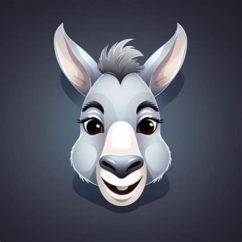 Premium Ai Image Cartoon Donkey Face 2d Clipart Design