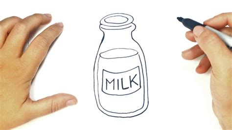 How To Draw A Bottle Of Milk Bottle Of Milk Easy Draw Tutorial Youtube