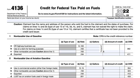 Irs Form 4136 Instructions Credits For Federal Tax Paid On Fuels