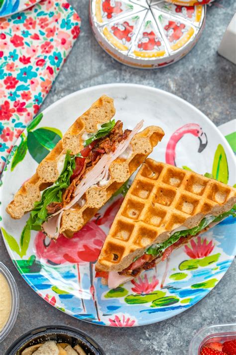 Turkey BLT Waffle Sandwiches Recipe | We are not Martha