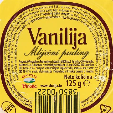 Puding Vanilija 125 G Vindija Voli ECommerce