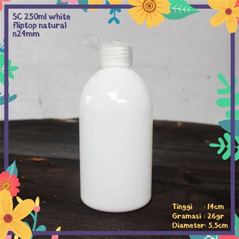 Jual BOTOL PLASTIK SC 250ML OVAL PUTIH SUSU TUTUP FLIPTOP NATURAL