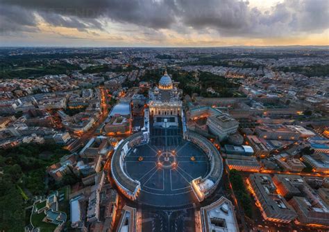 Aerial View Of St Peters Basilica Vatican City State Stock Photo