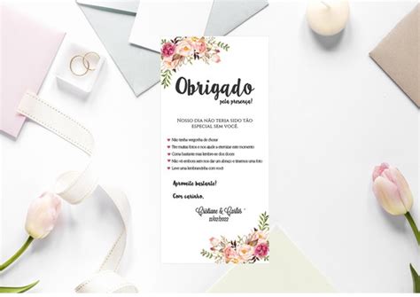 Cartão de agradecimento casamento arte digital Elo7