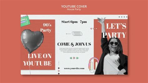 Free PSD | House music party youtube cover template