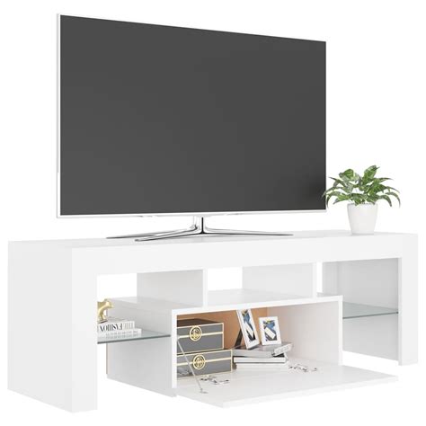 Meuble Tv Vingvo Blanc Led Rvb X X Cm Cdiscount Maison