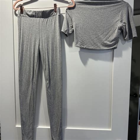 Naked Wardrobe 2 Piece Gray Sweat Depop