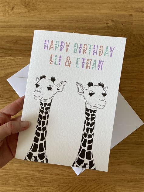 Personalised Twins Birthday Card Baby Twins Birthday Card Etsy