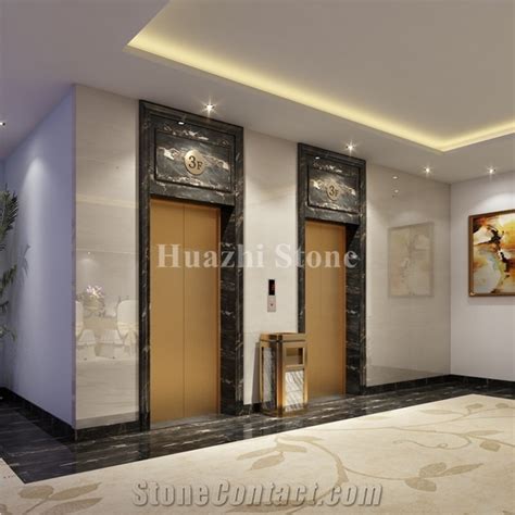 Real Hotel Projectblack Gold Marblemarble Elevator Framemarble Tile