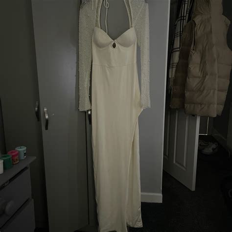 White Embezzled Oh Polly Maxi Dress Size UK 10 Worn Depop