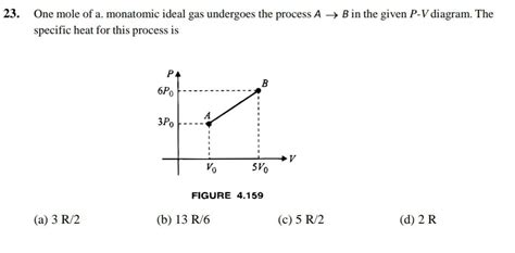 One Mole Of A Monatomic Ideal Gas Undergoes The Process A B In The