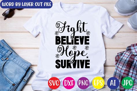 Fight Believe Hope Survive Graphic By TrendyTrinkets Creative Fabrica