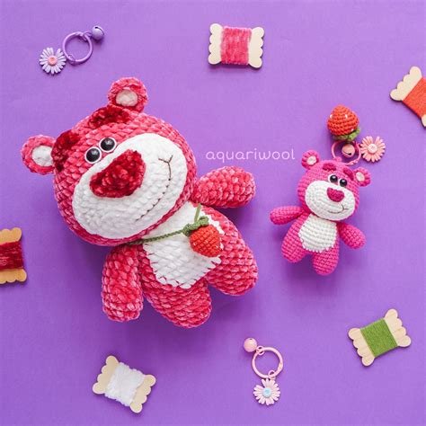 Strawberry Bear Crochet Pattern By Aquariwool Crochet Crochet Plushies