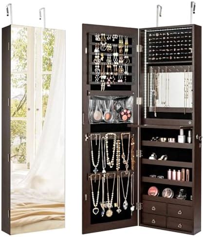 Amazon COSTWAY LED Mirror Jewelry Cabinet Full Length Mirror With