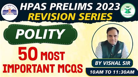 HPAS Prelims 2023 Free Revision Series Polity 50 Most Important