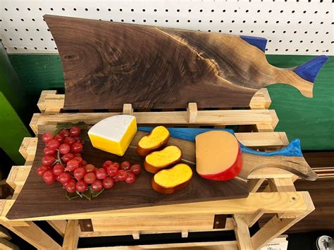 Live Edge Walnut And Epoxy Charcuterie Board Etsy