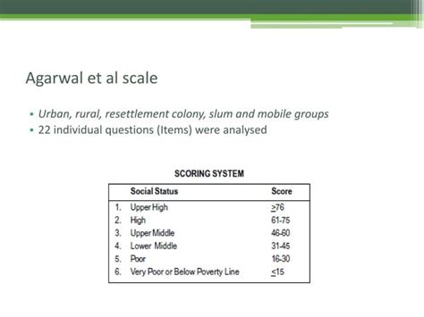 Socio Economic Status Scale In India Ppt