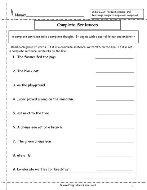 Practice Sentences For 3rd Graders