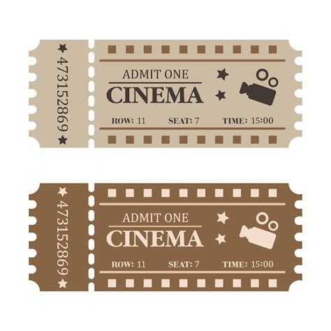 Entradas De Cine Antiguas Admite Una Entrada Vector Premium