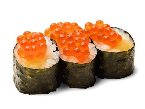 Ikura Maki Sushi Aislado En Transparente Fondo Png Png