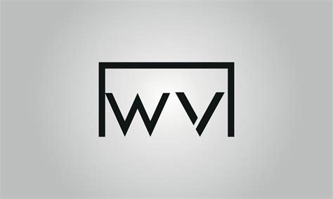 Letter WV logo design. WV logo with square shape in black colors vector ...