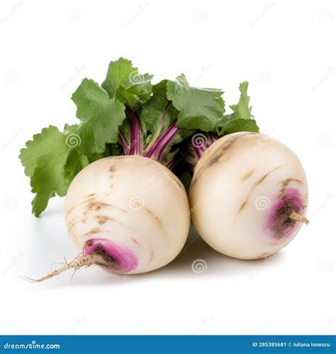 Bunch Of Fresh Turnips Isolated On White Background Stock Illustration