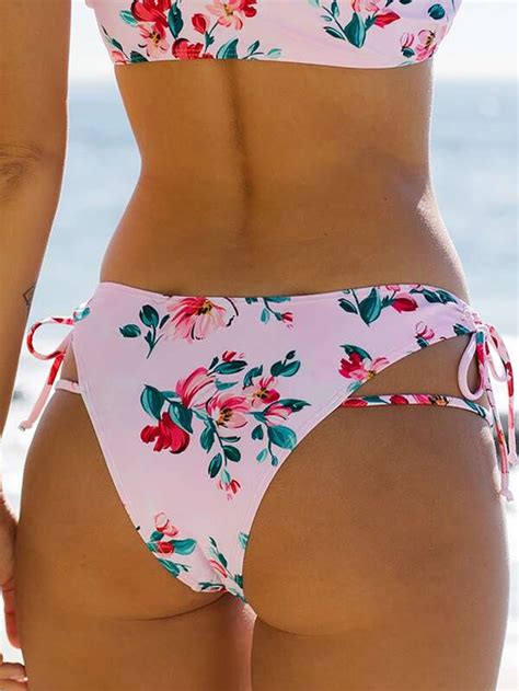 Floral Print Tie Side Bikini Panty Shein Usa