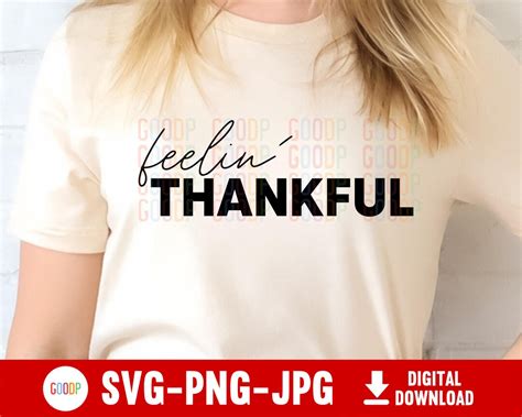 Feelin Thankful Svg Cute Thanksgiving Clipart Grateful Etsy