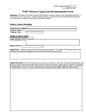 Fillable Online Whitehouse Part Appeal And Recommendation Form The