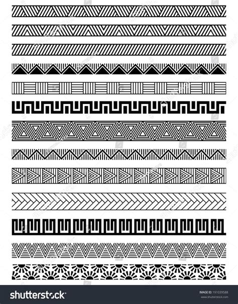 Seamless Border Decoration Elements Vector Set Stock Vector (Royalty Free) 191039588 ...