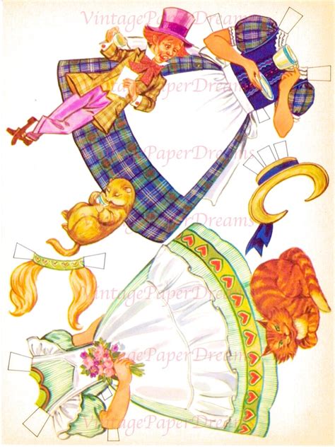 Vintage Paper Doll Printable Pdf Alice In Wonderland Paper Doll S