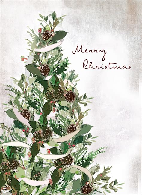 Stylised Tree Personalised Christmas Cards Corporate Christmas