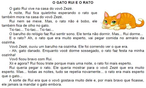 Texto O Gato Rui E O Rato De Elis Ngela Terra Incentivo A Leitura