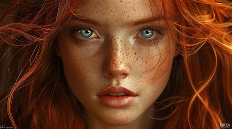 A Woman With Freckles On Her Face And The Words Freckles On The Face Premium Ai Generated Image