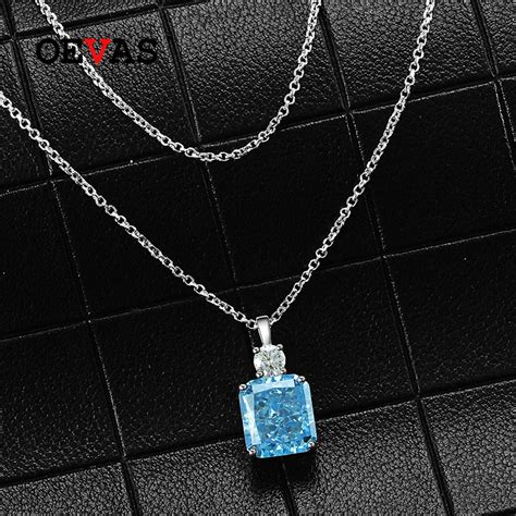 OEVAS Colar Pingente De Diamante De Alto Carbono Para Mulheres 100 925