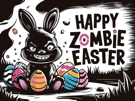 Premium Vector Easter Bunny Zombie Vector Rabbit Illustration