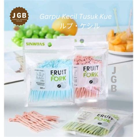 Jual Garpu Kecil Tusuk Kue Buah Isi 50pcs Garpu Mini Kartun Plastik