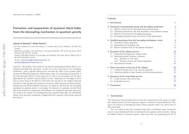 Formation and evaporation of quantum black holes from the decoupling mechanism in quantum ...