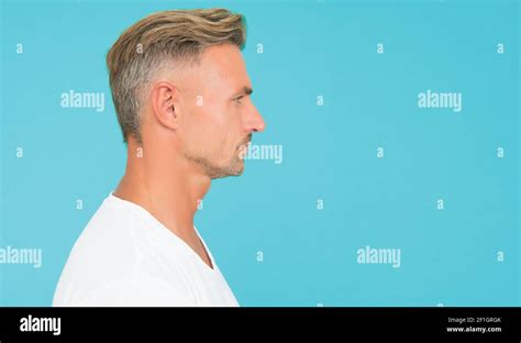 Portrait Of Mature Man Well Groomed Guy In Profile View Handsome Male